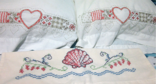 The three rescued pillow cases.