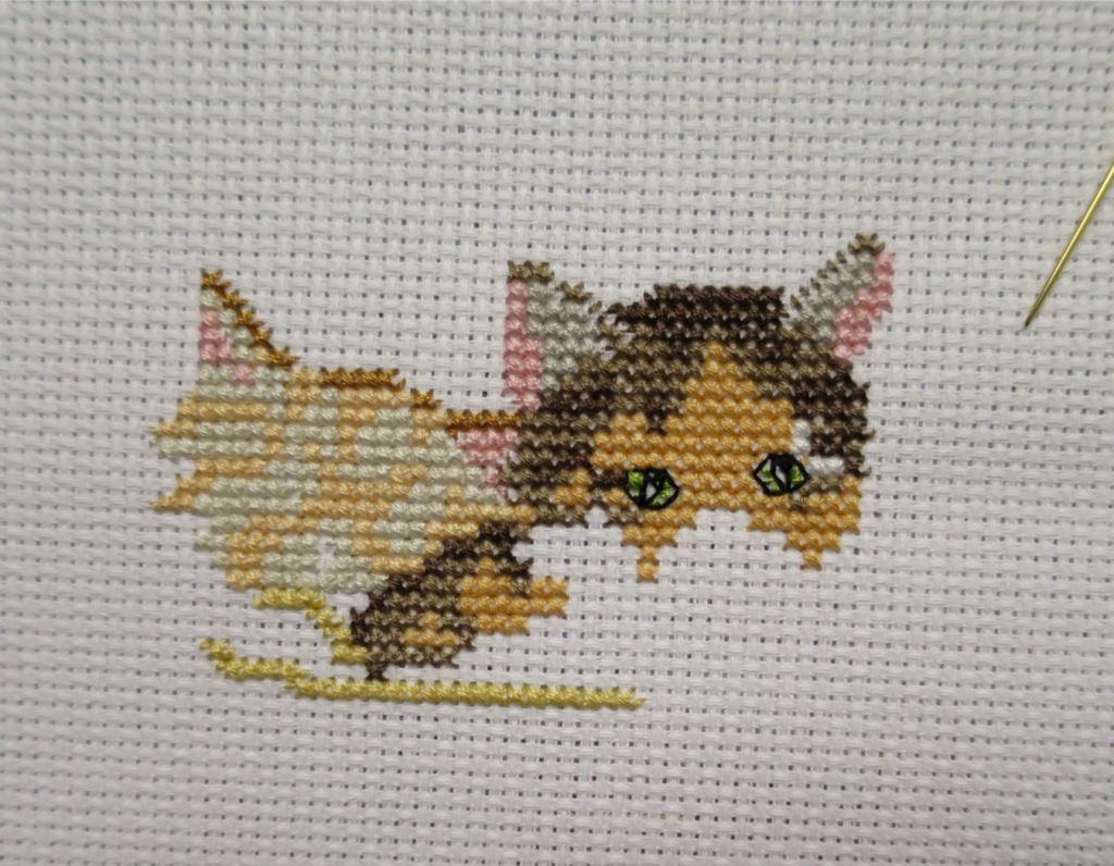 The current progress, after fifty some stitches.