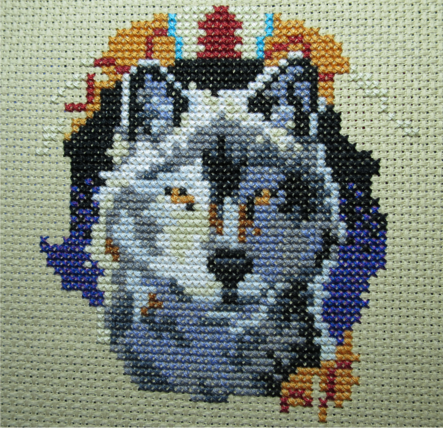 Wolf Abillyn Embroidery Cross Stitch Kits Wolf and Dream Catcher Stamped with Printed Pattern Starter Kit 